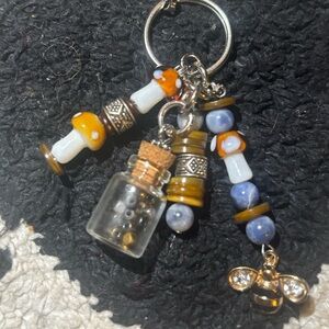 KB purse charm, mushroom, natural, fairy, keychain, witch,  fairy core, outdoor,